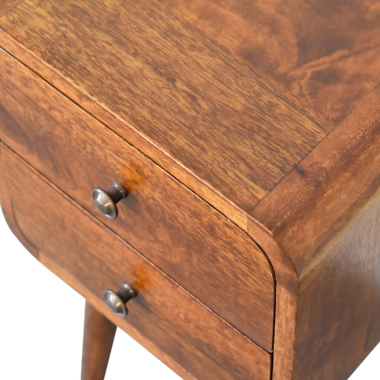 Arto 2 Drawer Narrow Bedside, Chestnut