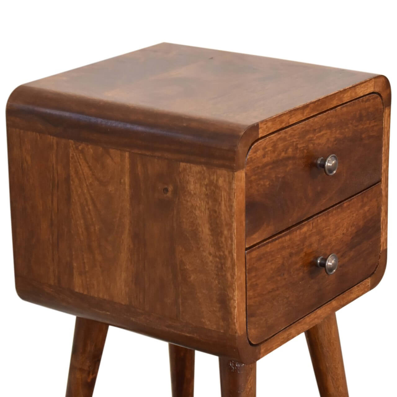 Arto 2 Drawer Narrow Bedside, Chestnut