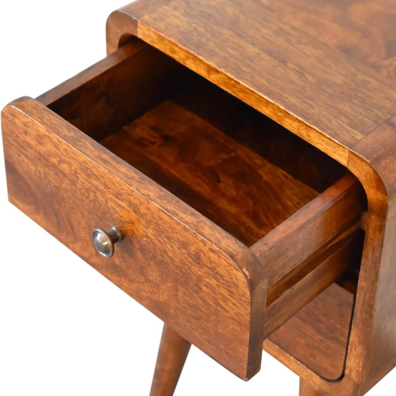 Arto 2 Drawer Narrow Bedside, Chestnut