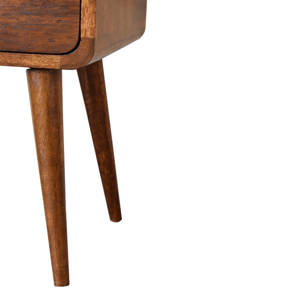Arto 2 Drawer Narrow Bedside, Chestnut