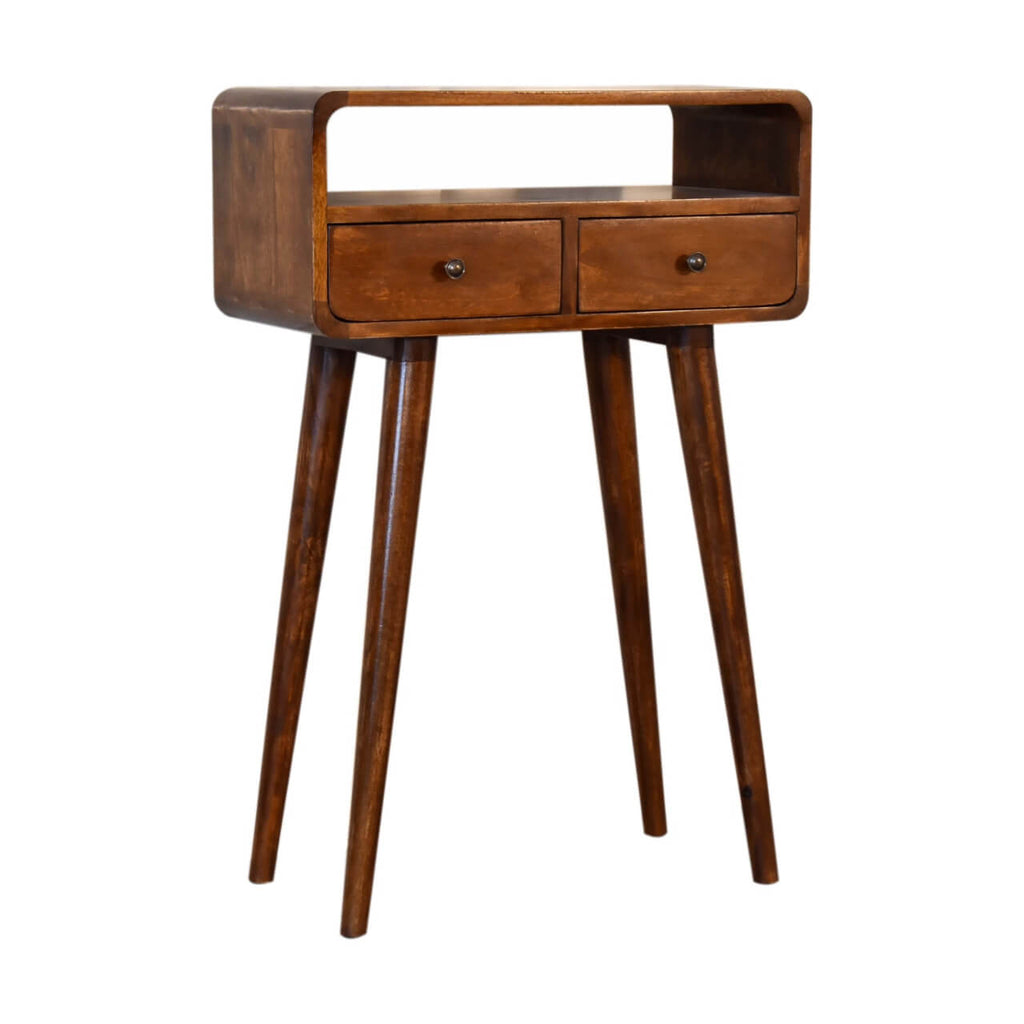Arto Narrow Console Table, Chestnut