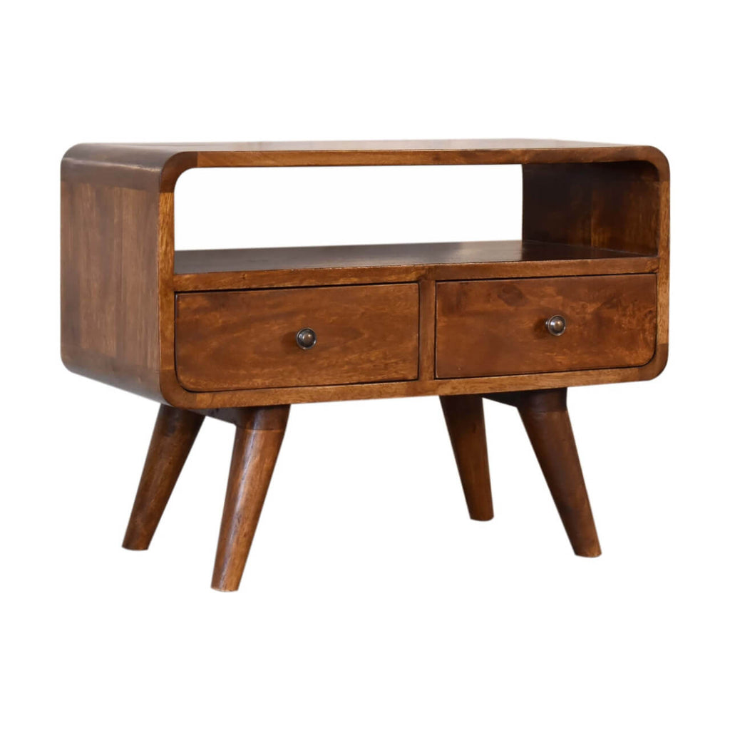 Arto Narrow TV Stand, Chestnut