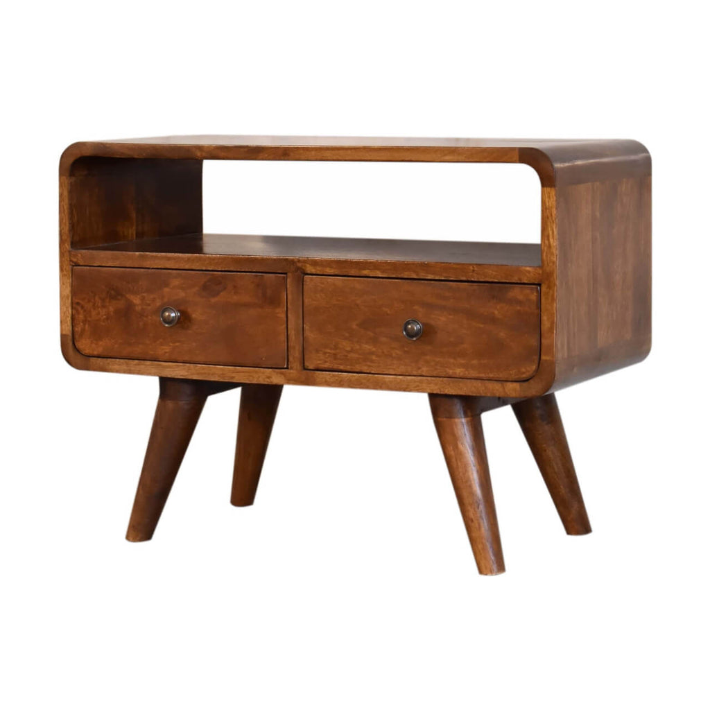 Arto Narrow TV Stand, Chestnut