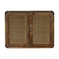 Wall Mounted Woven Cabinet, Grey Wash