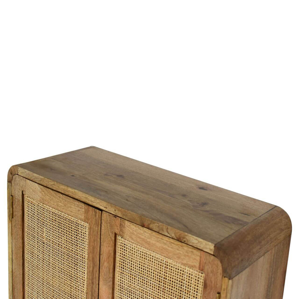 Wall Mounted Woven Cabinet, Grey Wash