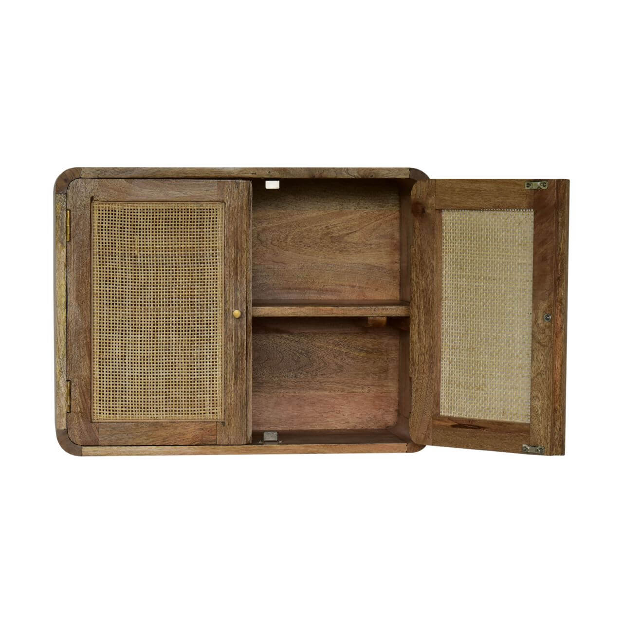 Wall Mounted Woven Cabinet, Grey Wash
