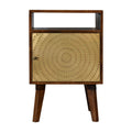 Zen Bedside Table, Chestnut + Brass