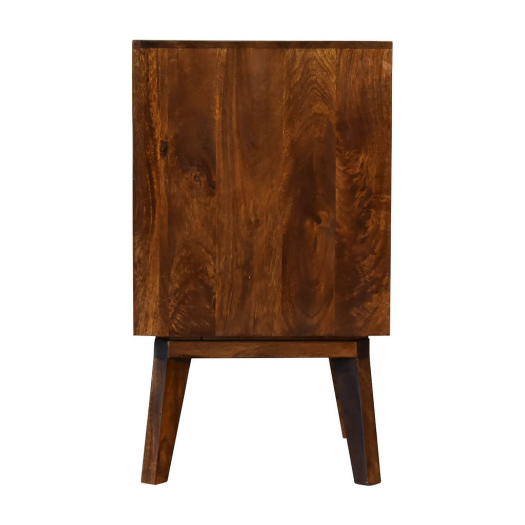 Zen Bedside Table, Chestnut + Brass