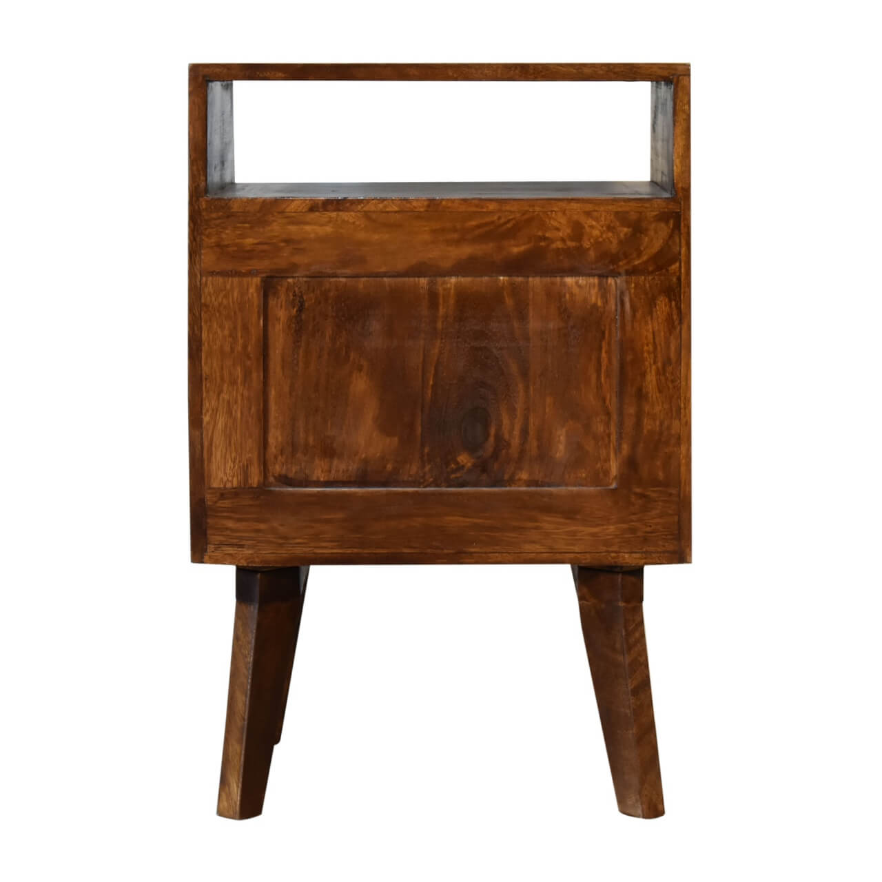 Zen Bedside Table, Chestnut + Brass