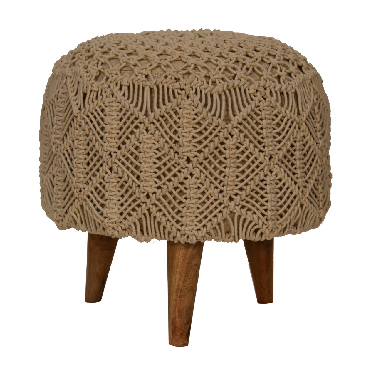 Crotchet Stool, Beige