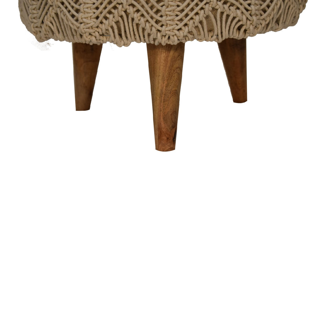 Crotchet Stool, Beige