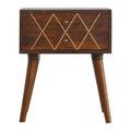 Brass Inlay 2 Drawer Bedside