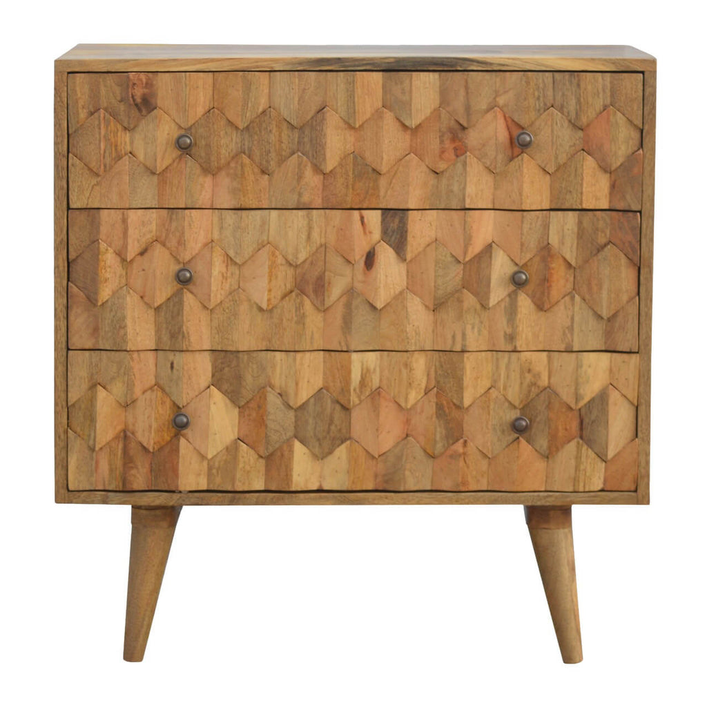 Pineapple Carved 3 Drawer Chest
