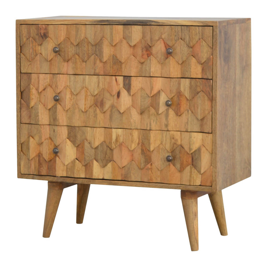Pineapple Carved 3 Drawer Chest