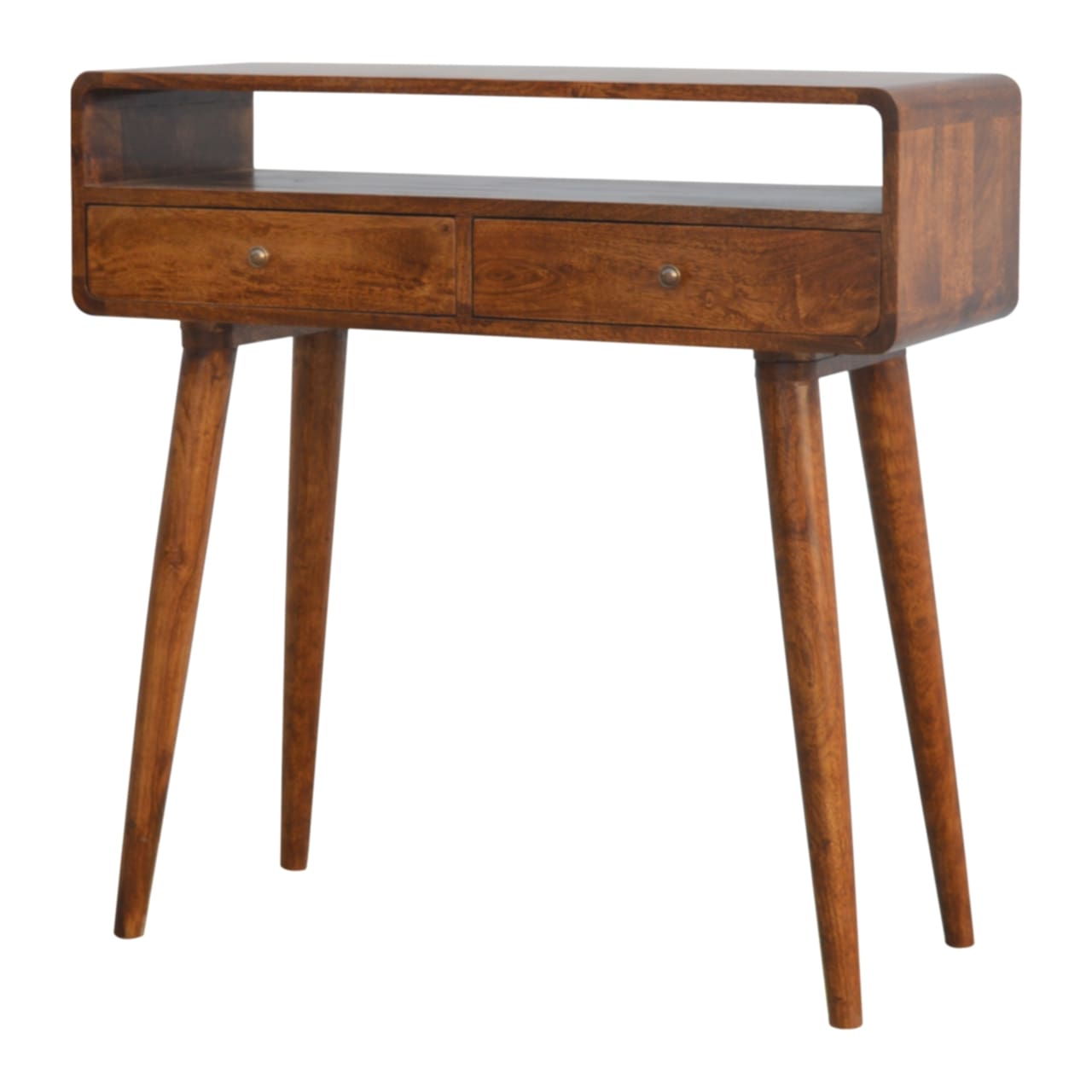 Arto Console Table With Shelf, Chestnut
