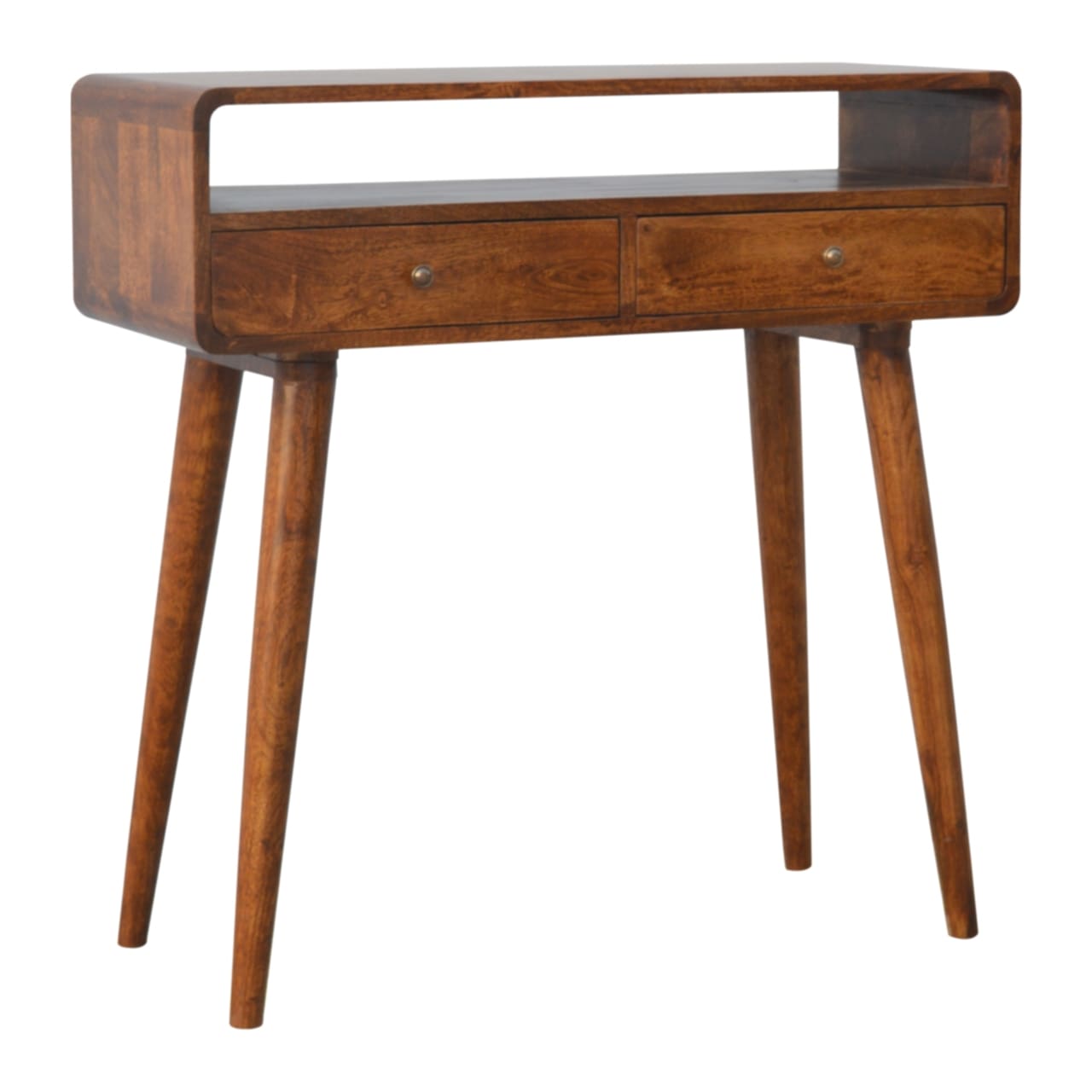 Arto Console Table With Shelf, Chestnut
