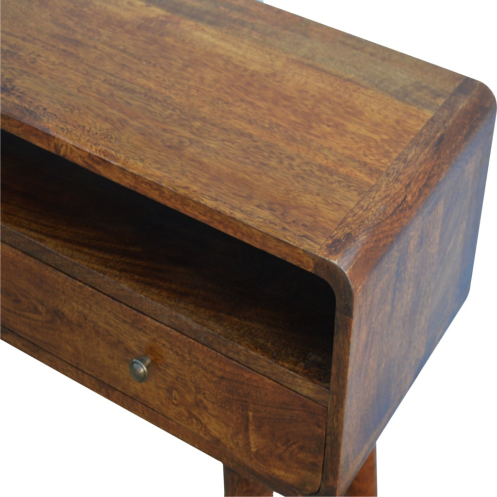 Arto Console Table With Shelf, Chestnut