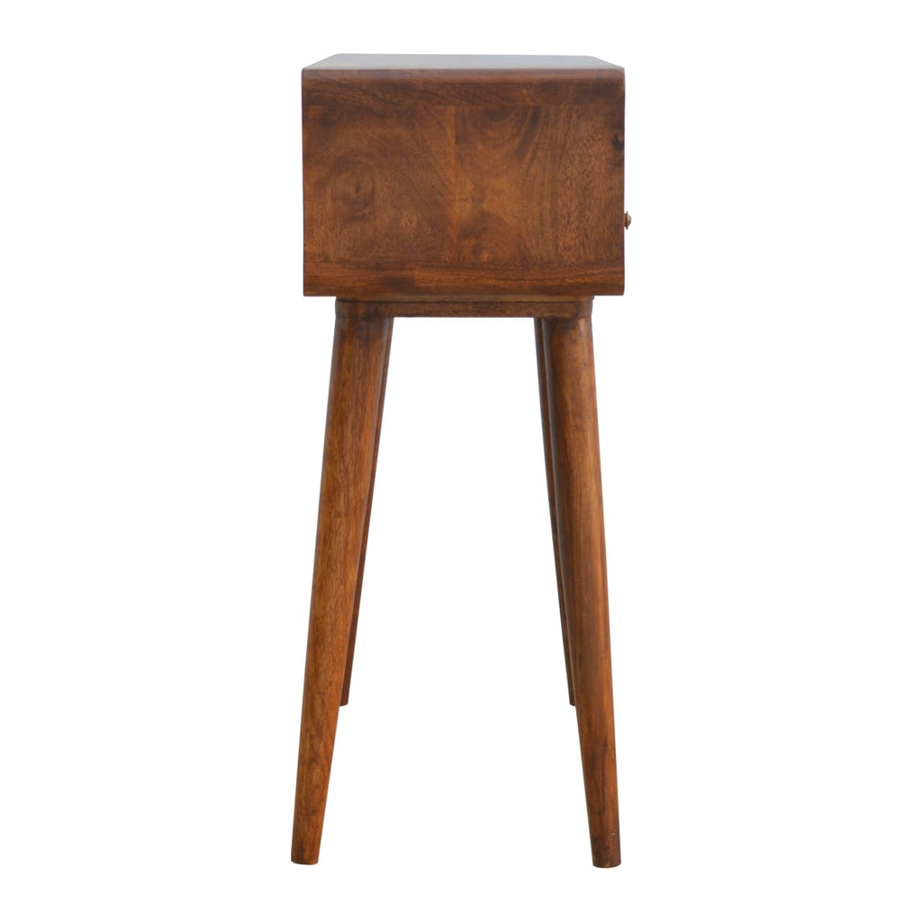 Arto Console Table With Shelf, Chestnut