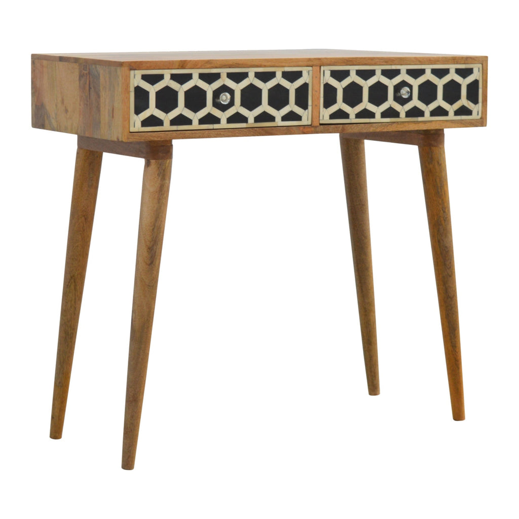 Bone Inlay 2 Drawers Console Table