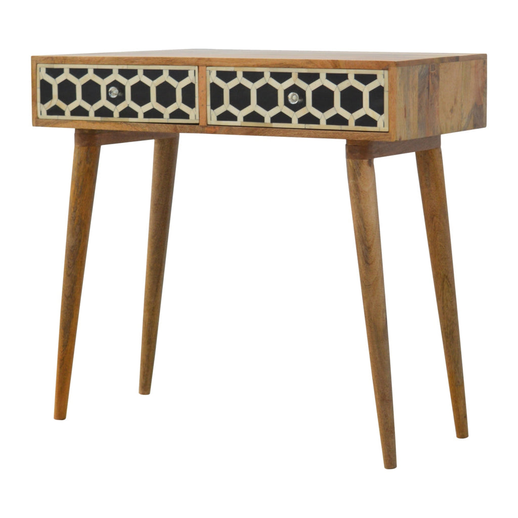 Bone Inlay 2 Drawers Console Table