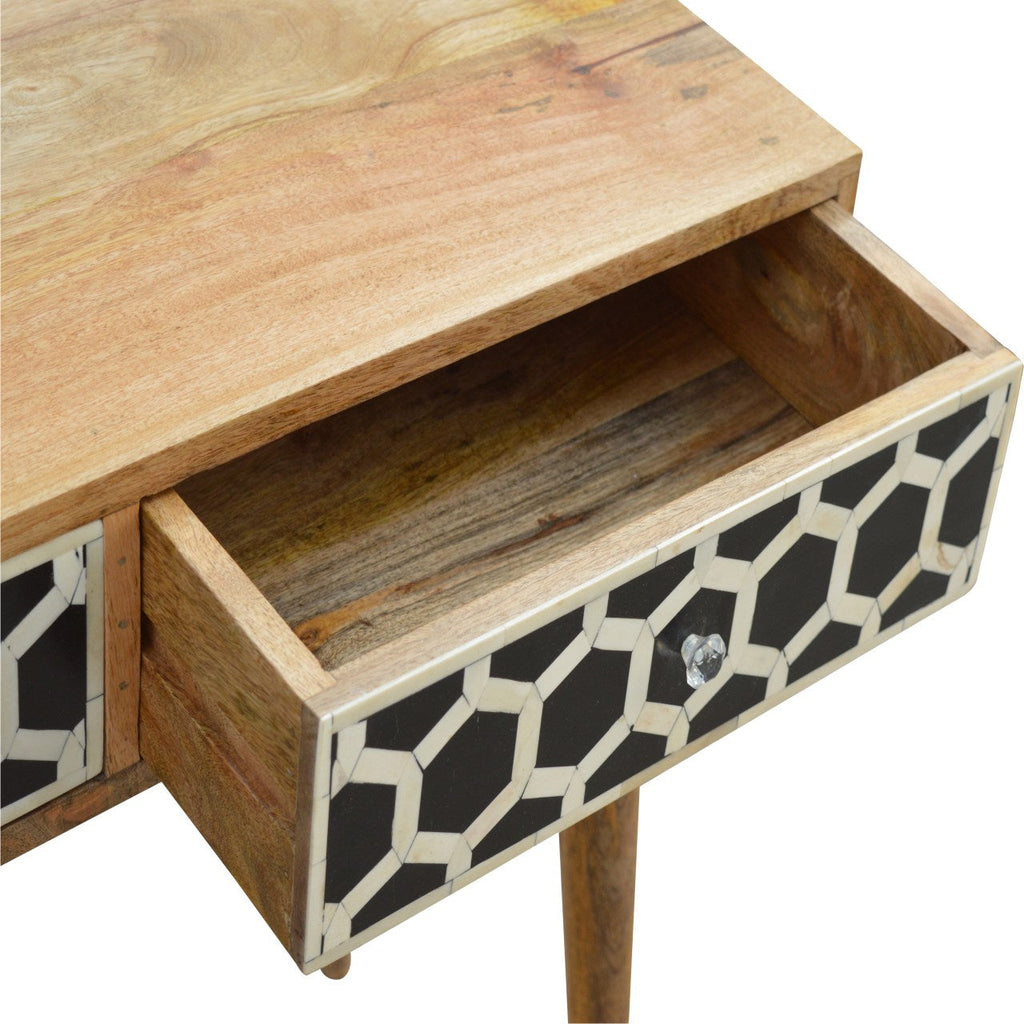 Bone Inlay 2 Drawers Console Table