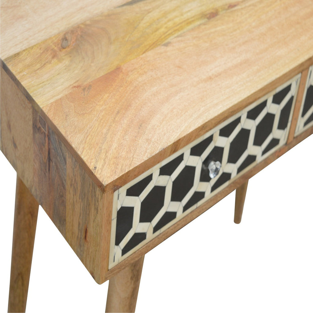 Bone Inlay 2 Drawers Console Table