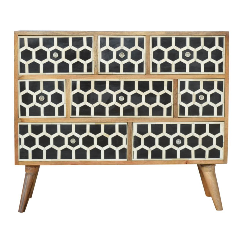 8 Drawer Chest, Bone Inlay