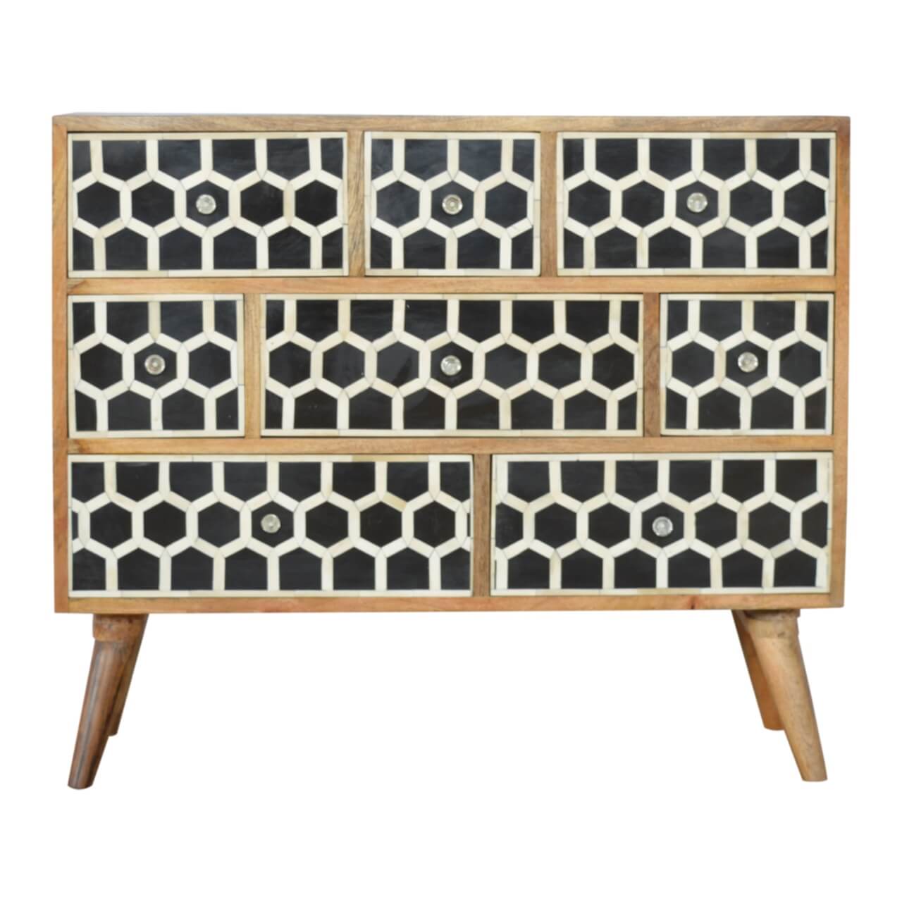 8 Drawer Chest, Bone Inlay