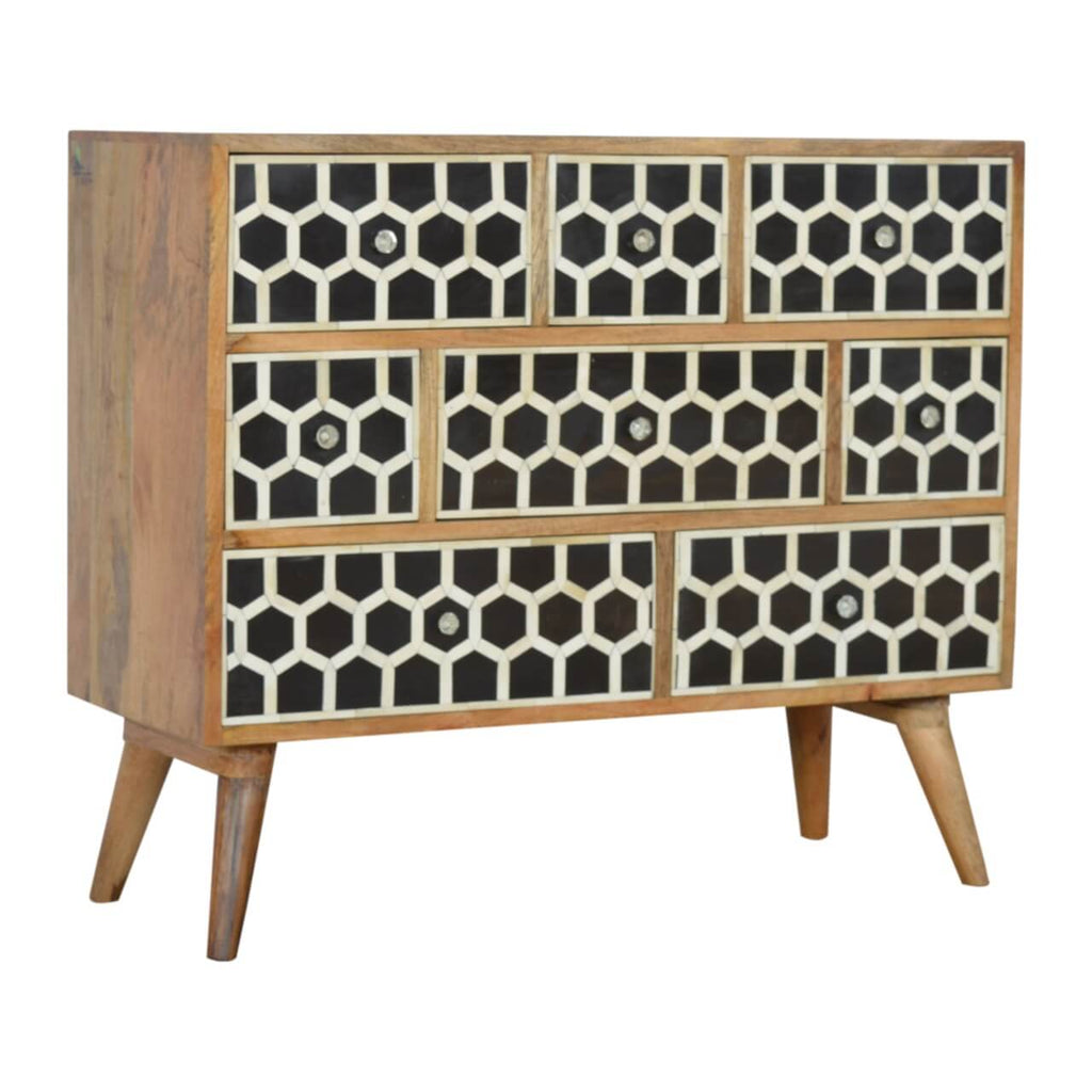 8 Drawer Chest, Bone Inlay