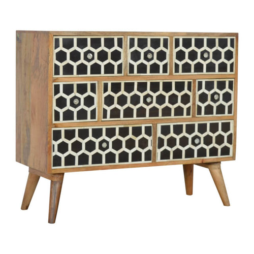 8 Drawer Chest, Bone Inlay