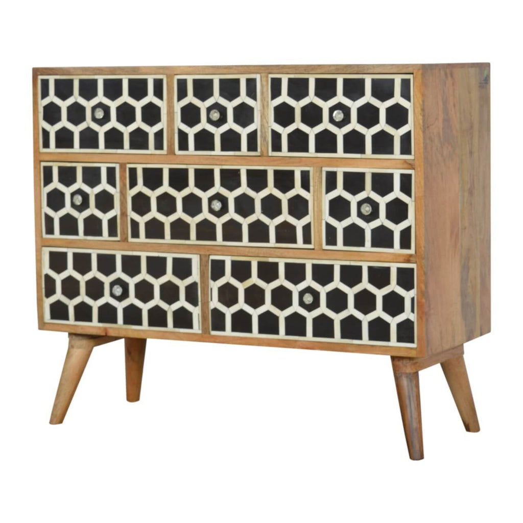 8 Drawer Chest, Bone Inlay