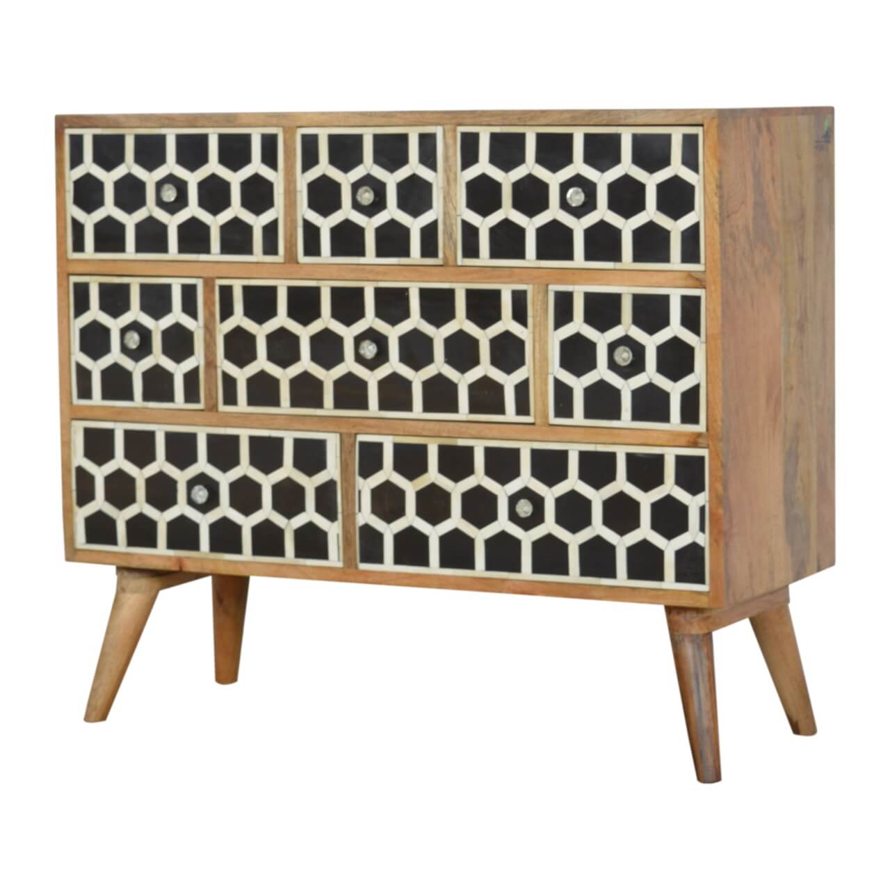 8 Drawer Chest, Bone Inlay