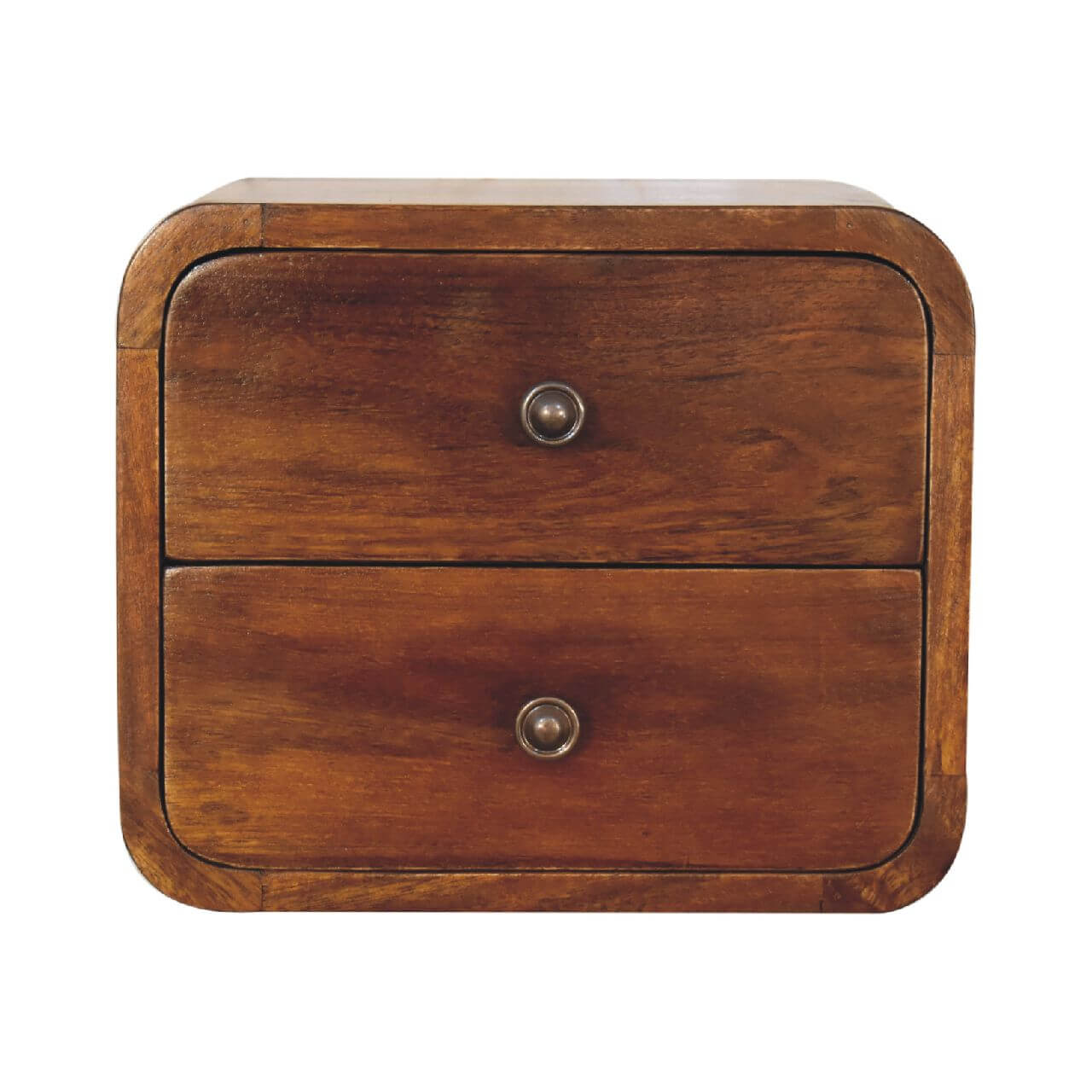 Arto 2 Drawer Floating Bedside, Chestnut