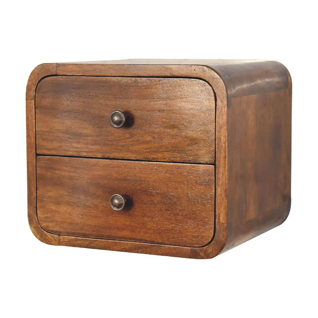 Arto 2 Drawer Floating Bedside, Chestnut