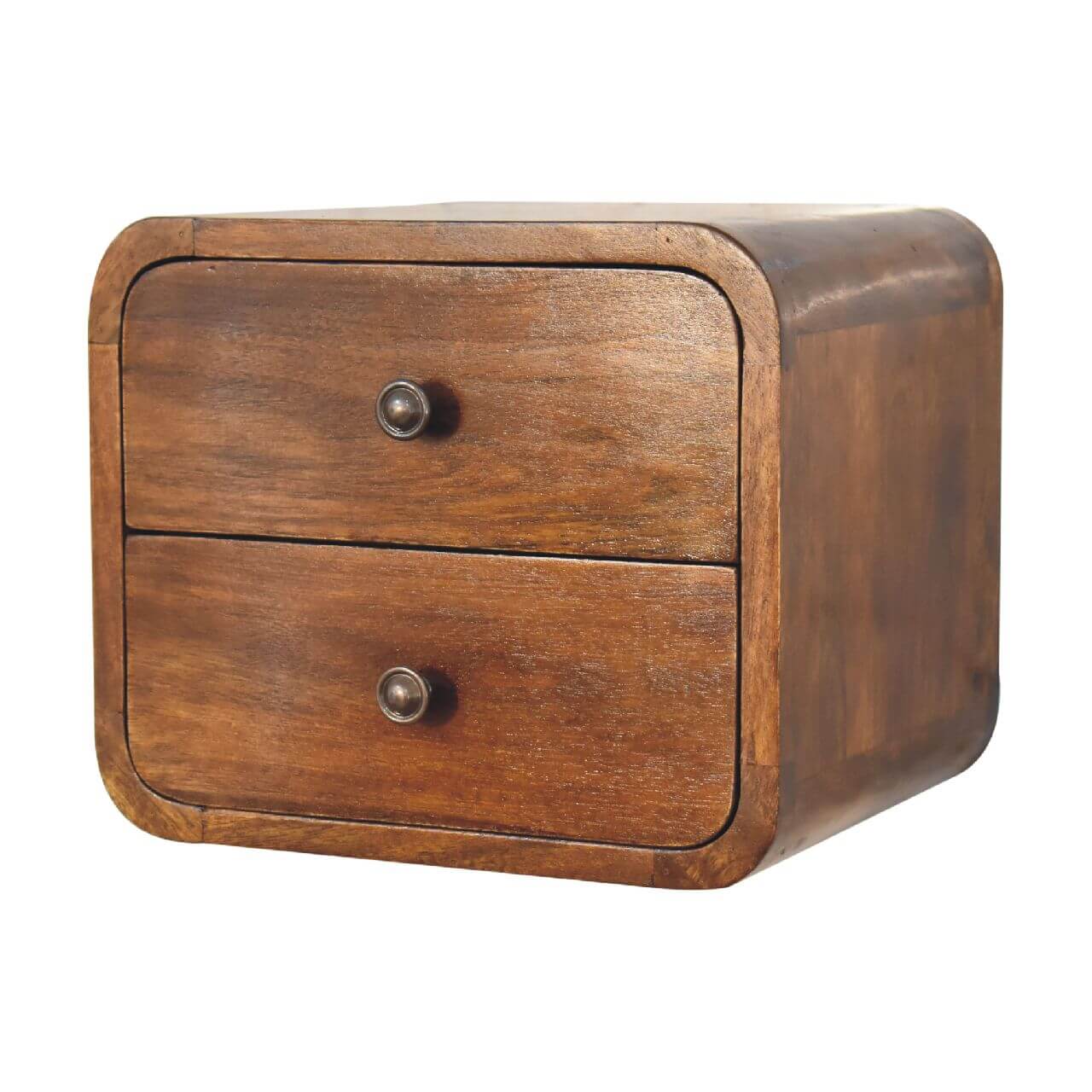 Arto 2 Drawer Floating Bedside, Chestnut