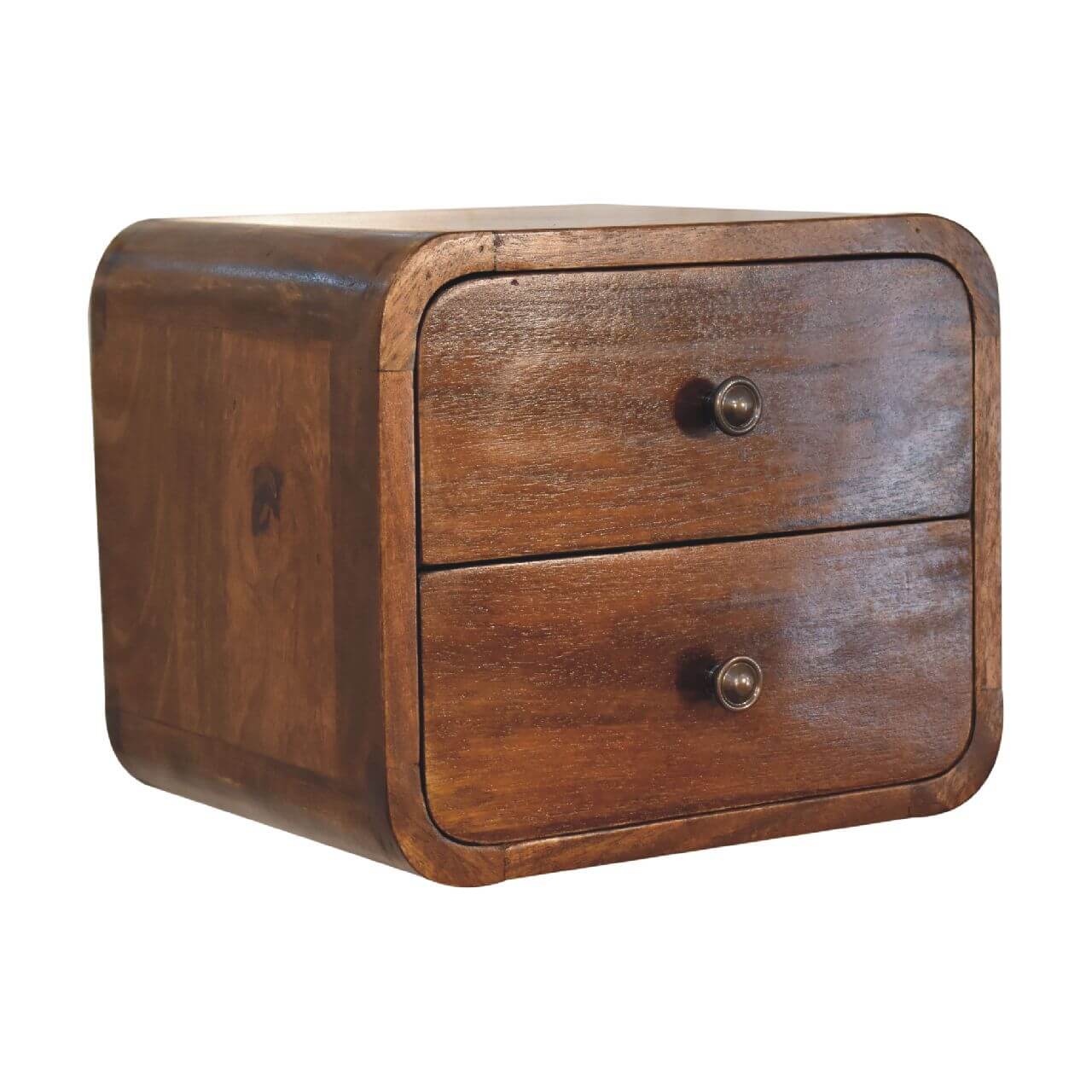 Arto 2 Drawer Floating Bedside, Chestnut