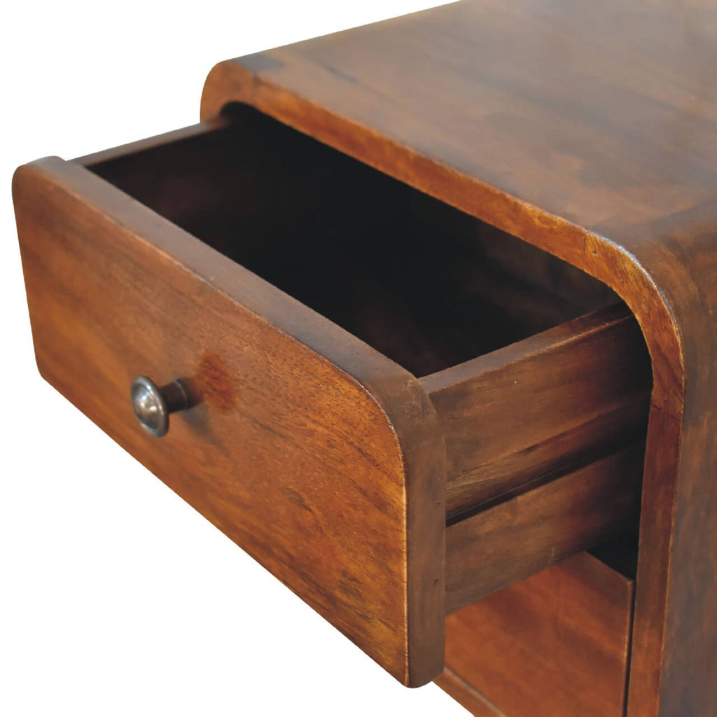 Arto 2 Drawer Floating Bedside, Chestnut