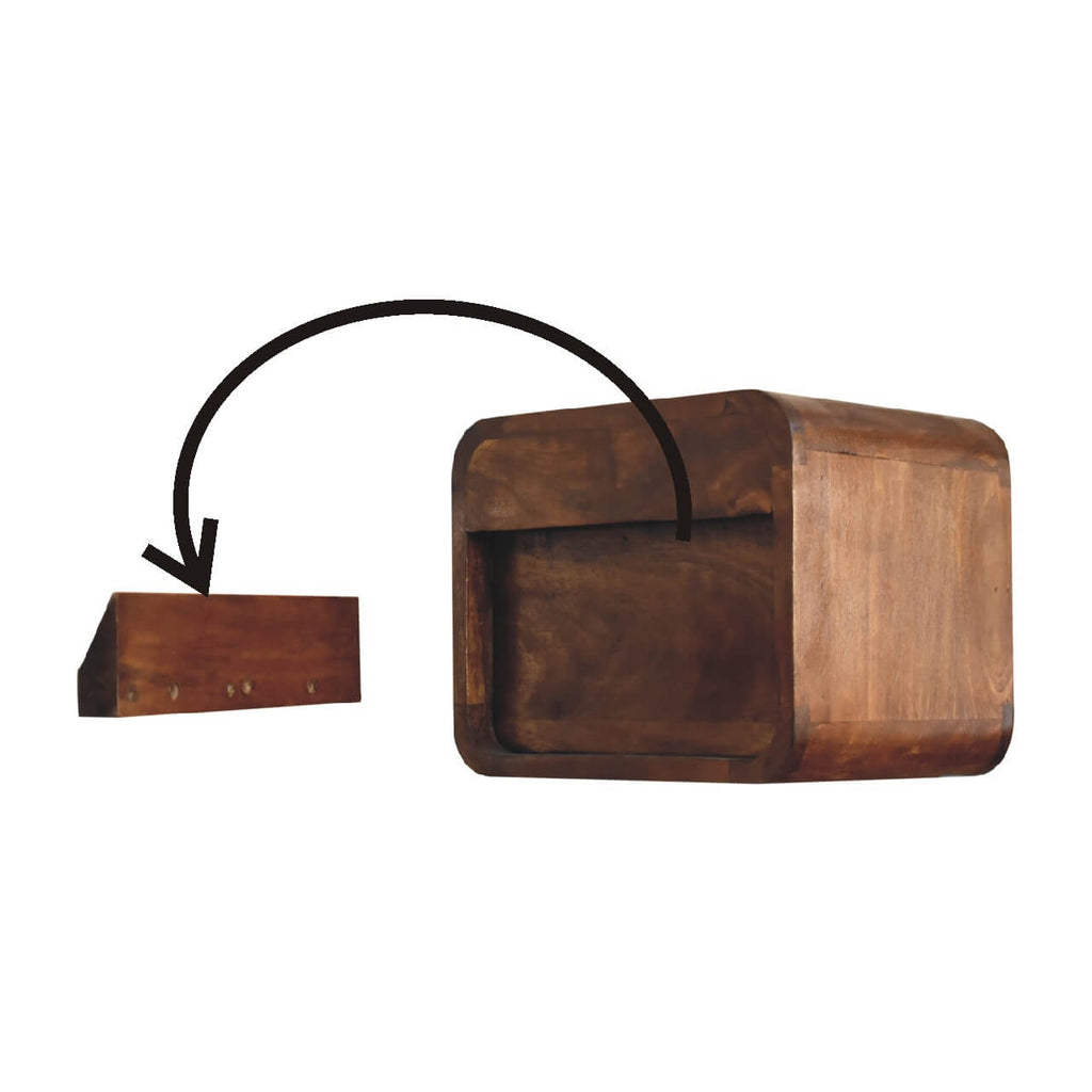 Arto 2 Drawer Floating Bedside, Chestnut