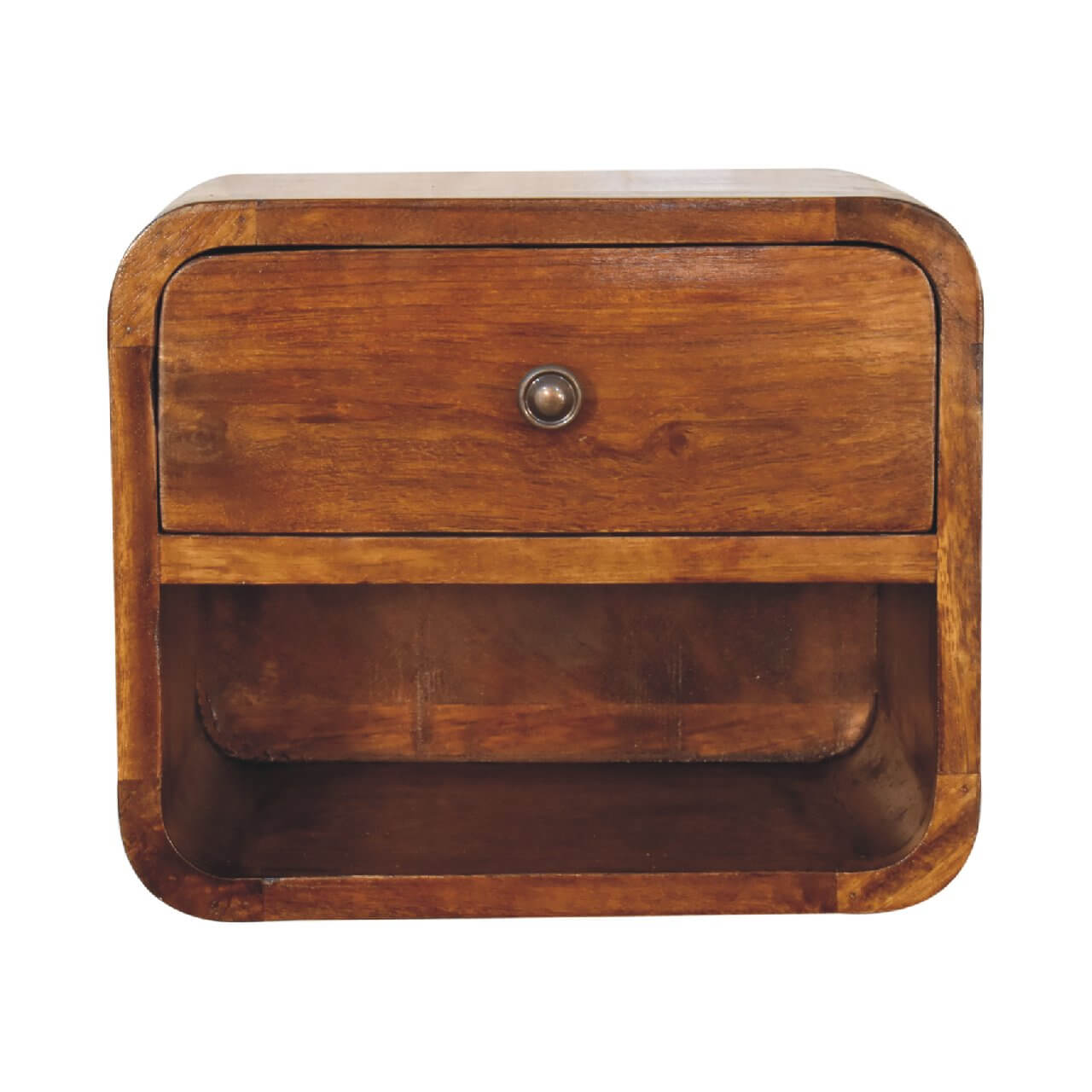Arto 1 Drawer Floating Bedside, Chestnut