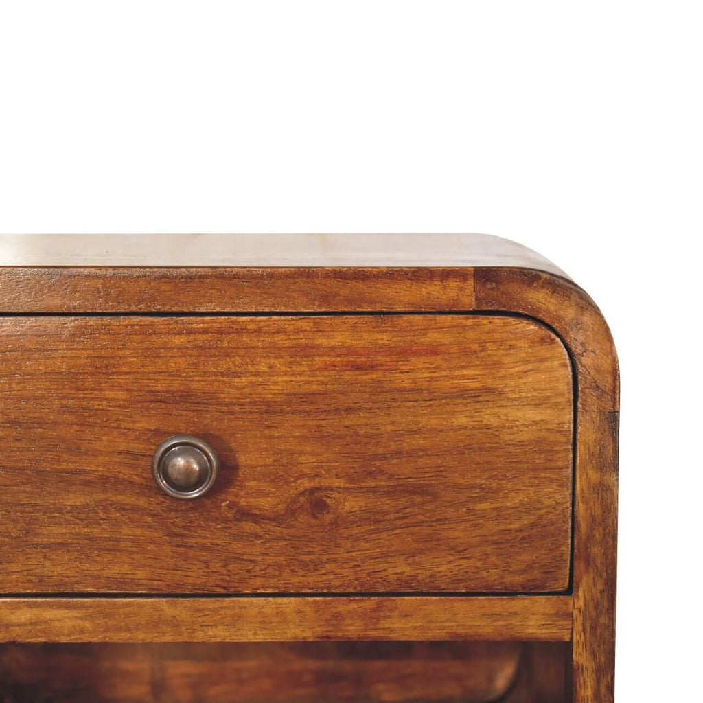Arto 1 Drawer Floating Bedside, Chestnut