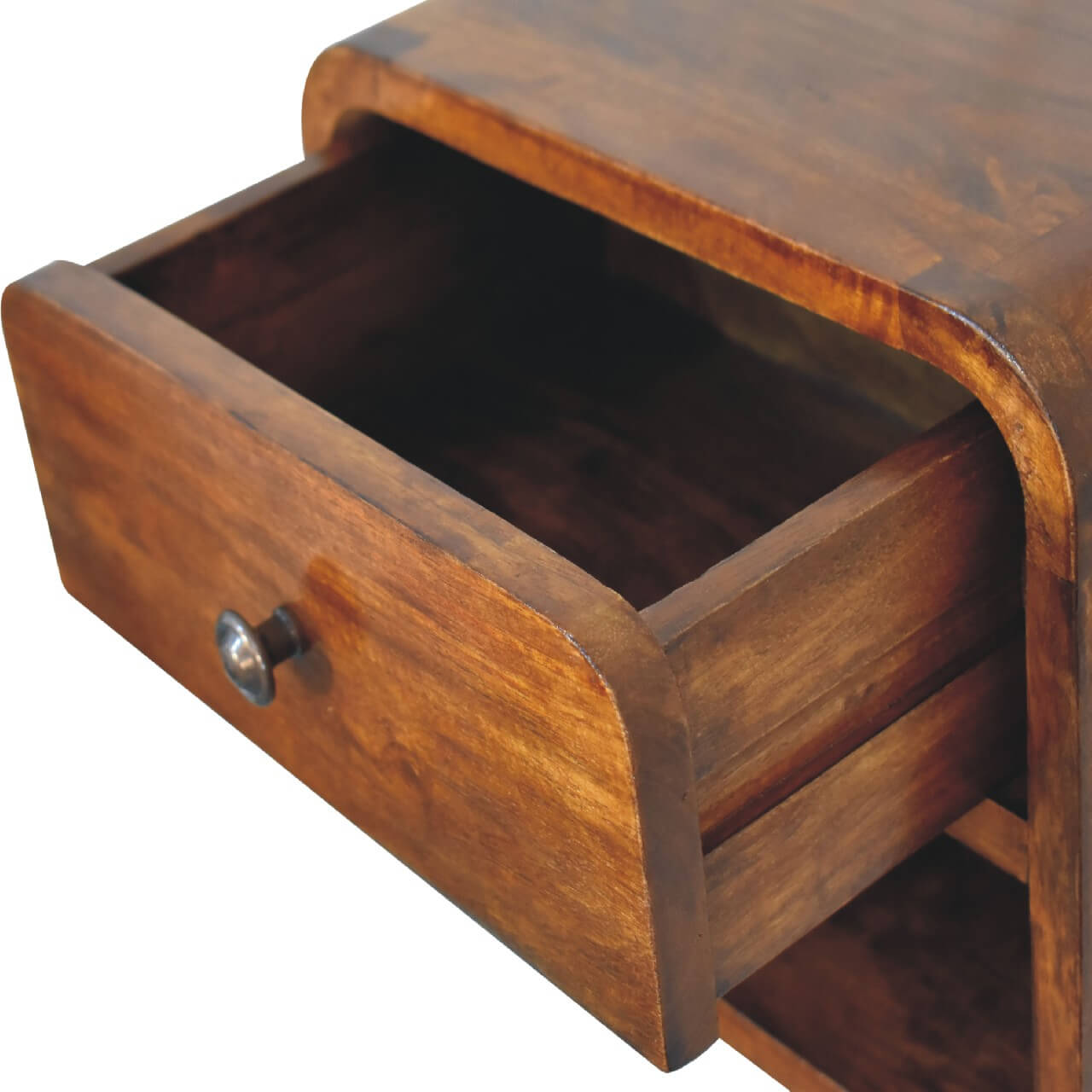 Arto 1 Drawer Floating Bedside, Chestnut