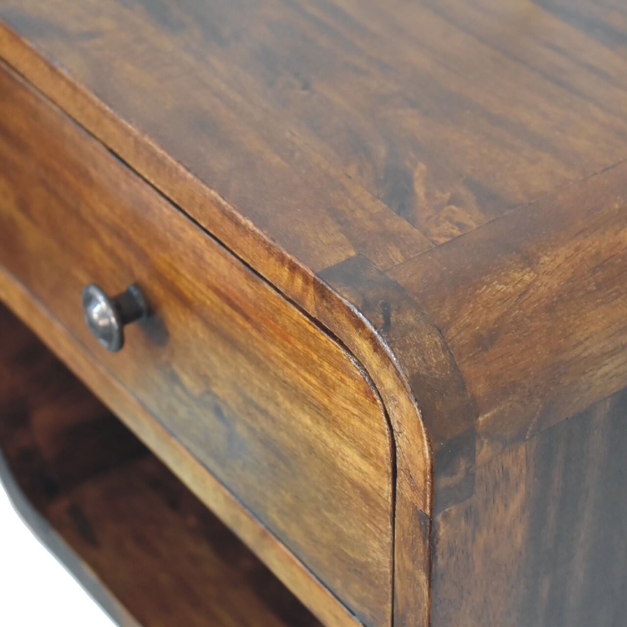 Arto 1 Drawer Floating Bedside, Chestnut
