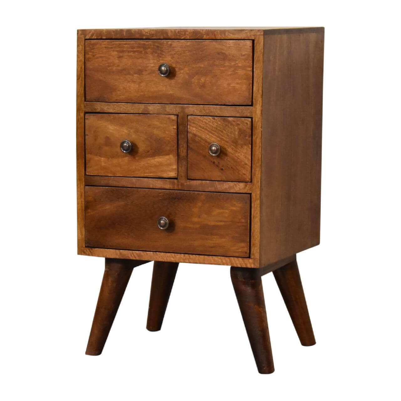 4 Drawer Bedside, Chestnut