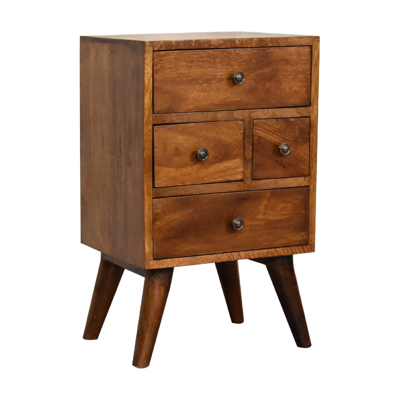 4 Drawer Bedside, Chestnut