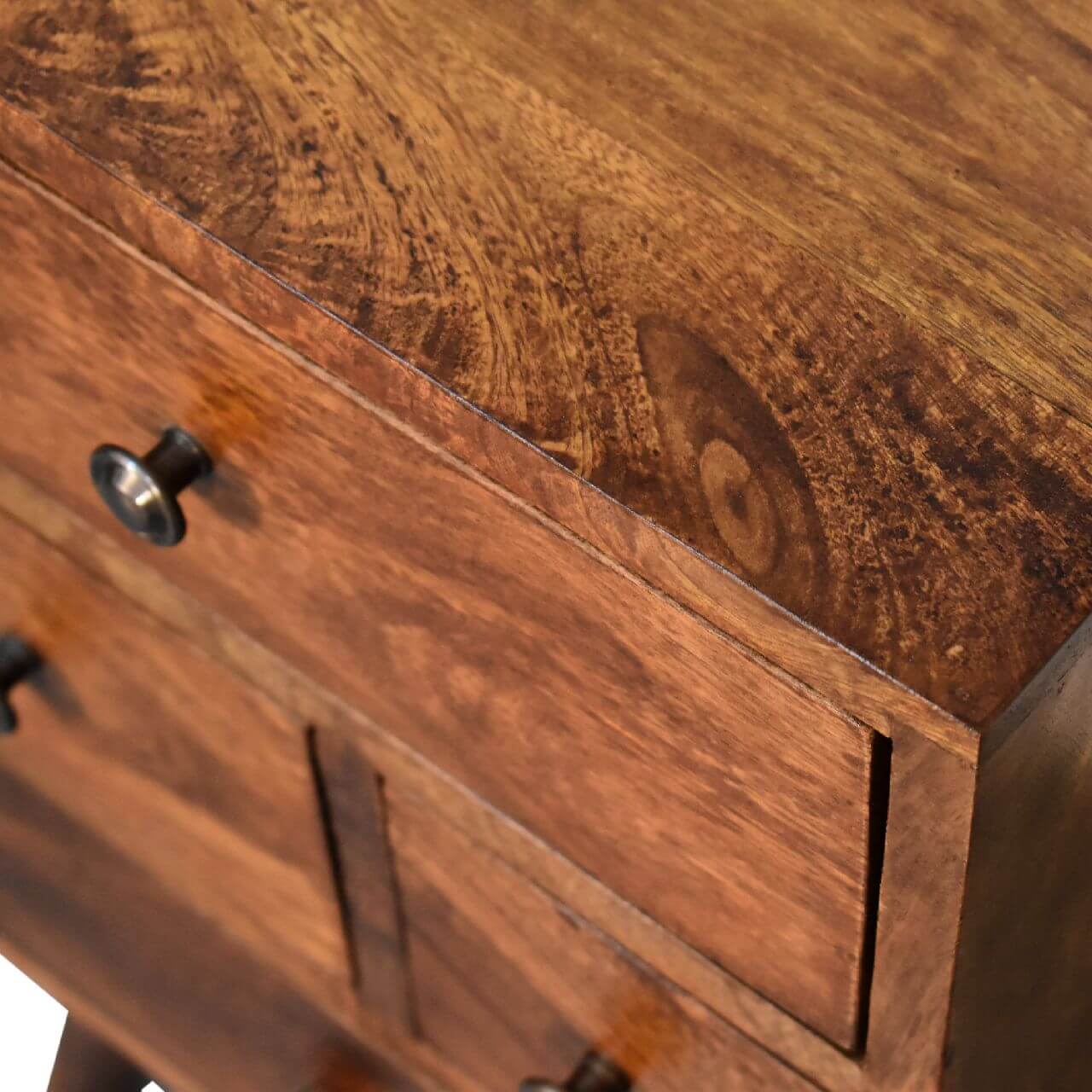 4 Drawer Bedside, Chestnut