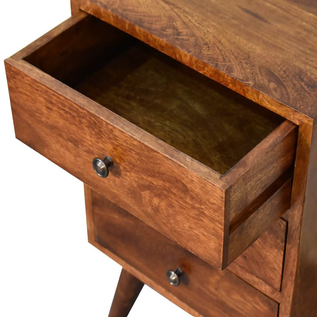 4 Drawer Bedside, Chestnut