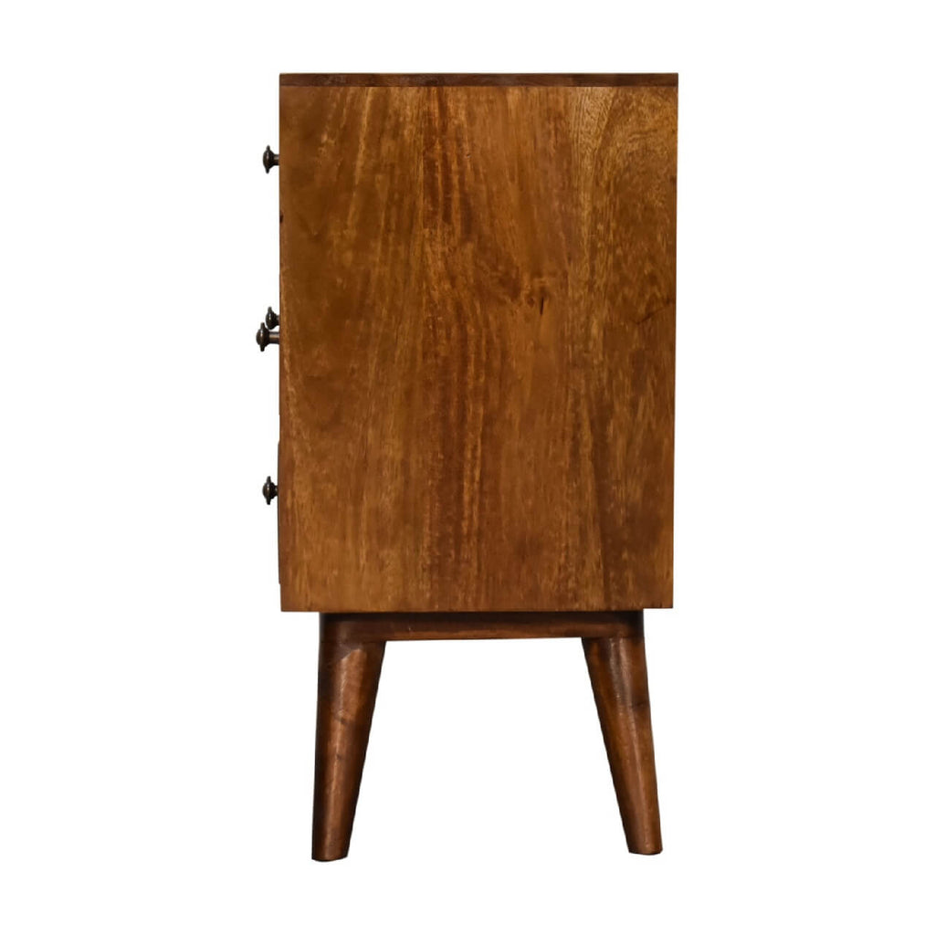 4 Drawer Bedside, Chestnut