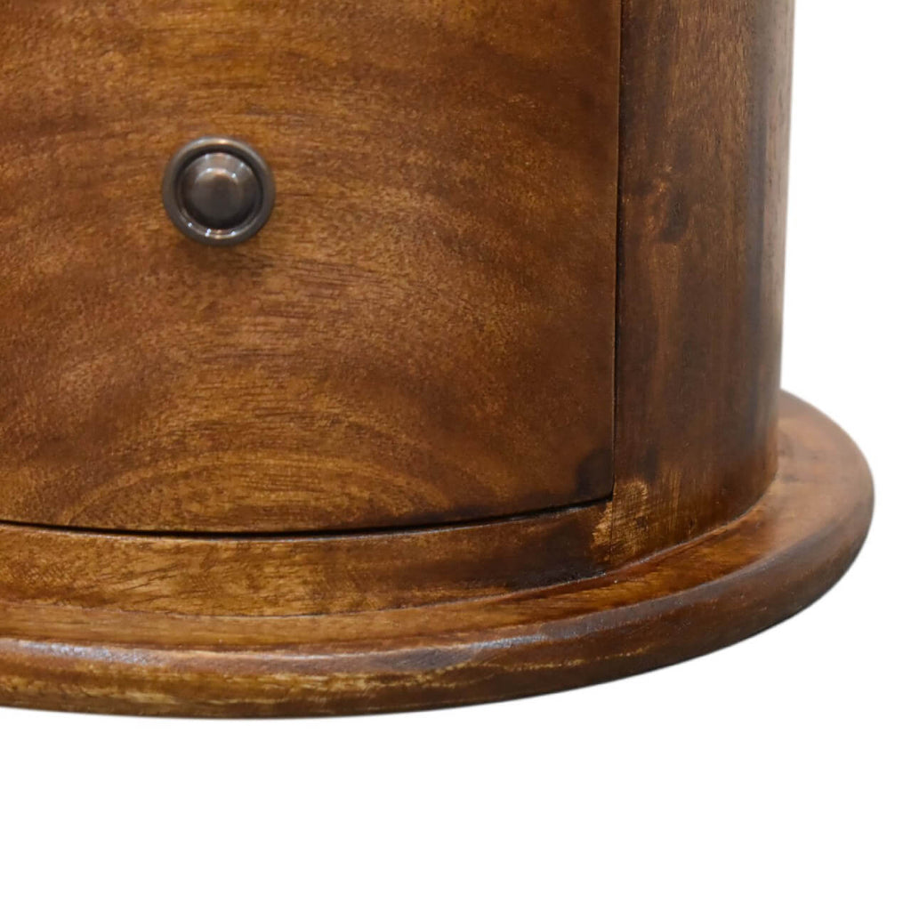 Drum Bedside Table, Chestnut