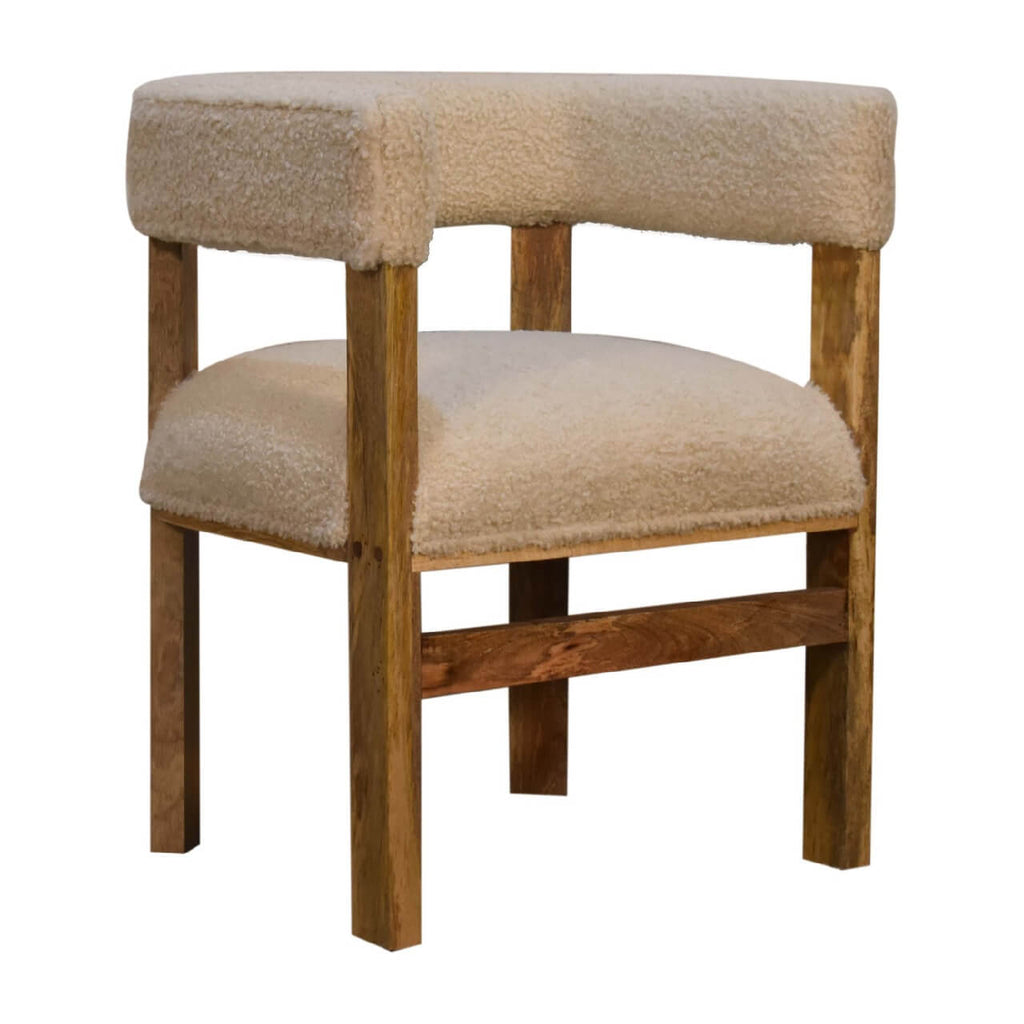 Bouclé Chair, Cream