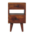 Cut-Out Narrow Bedside, Chestnut